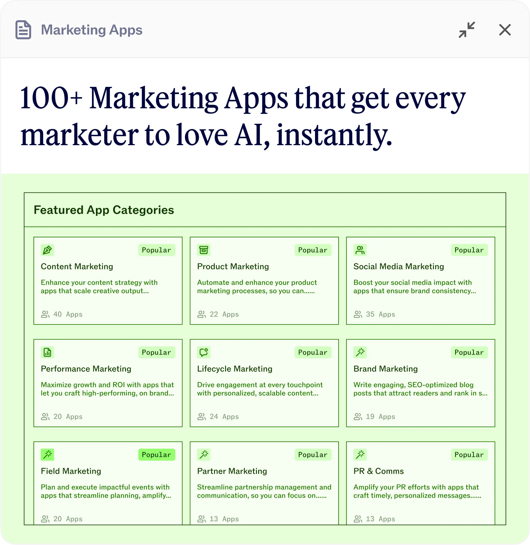 Dashboard atual do Jasper AI