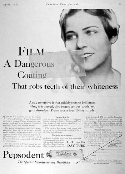 Anúncio Pepsodent - a película nos dentes